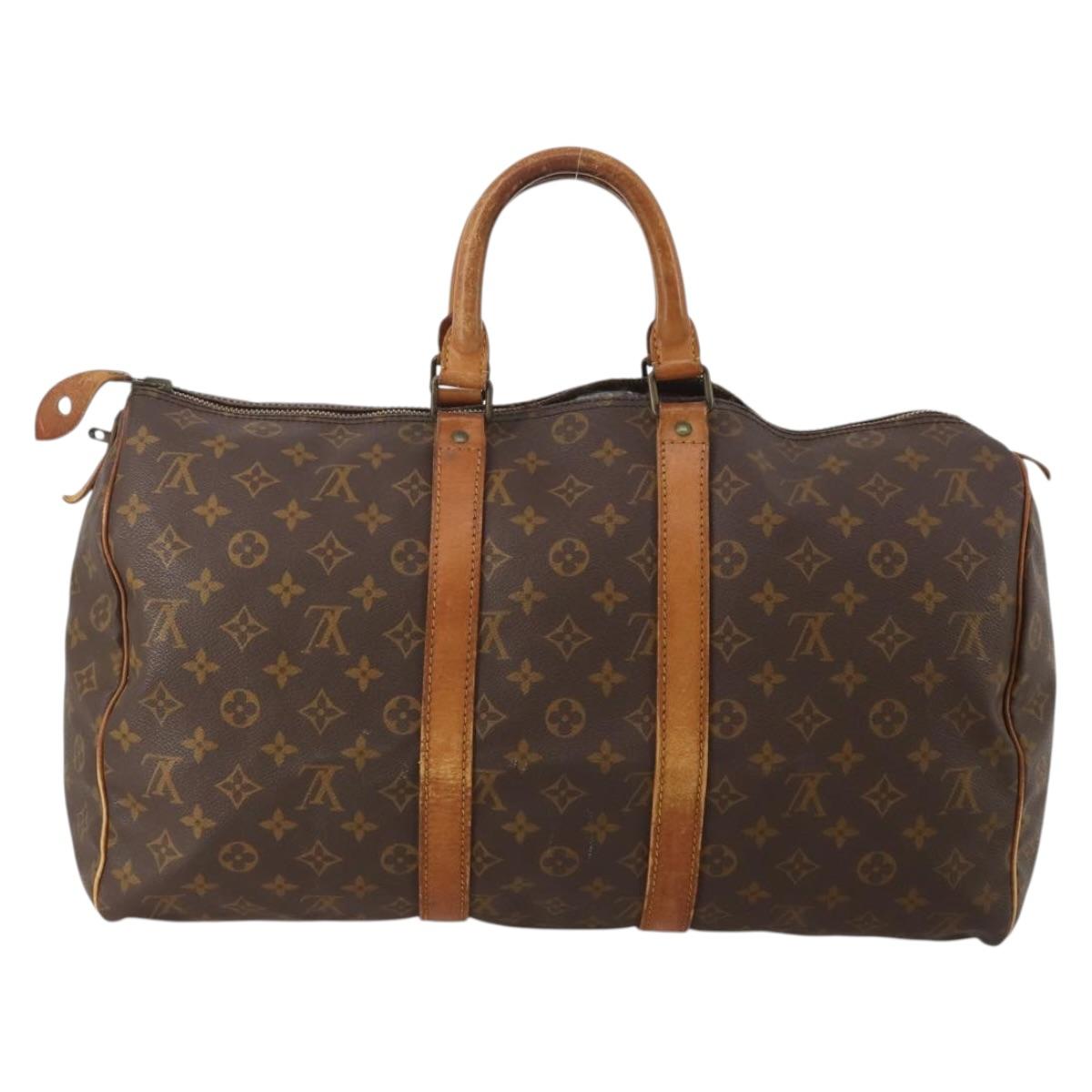 LOUIS VUITTON Monogram Keepall 45 Boston Bag M41428 LV Auth 190103