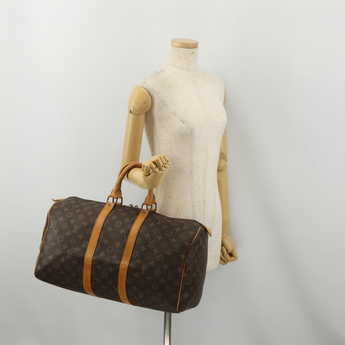 LOUIS VUITTON Monogram Keepall 45 Boston Bag M41428 LV Auth 190104