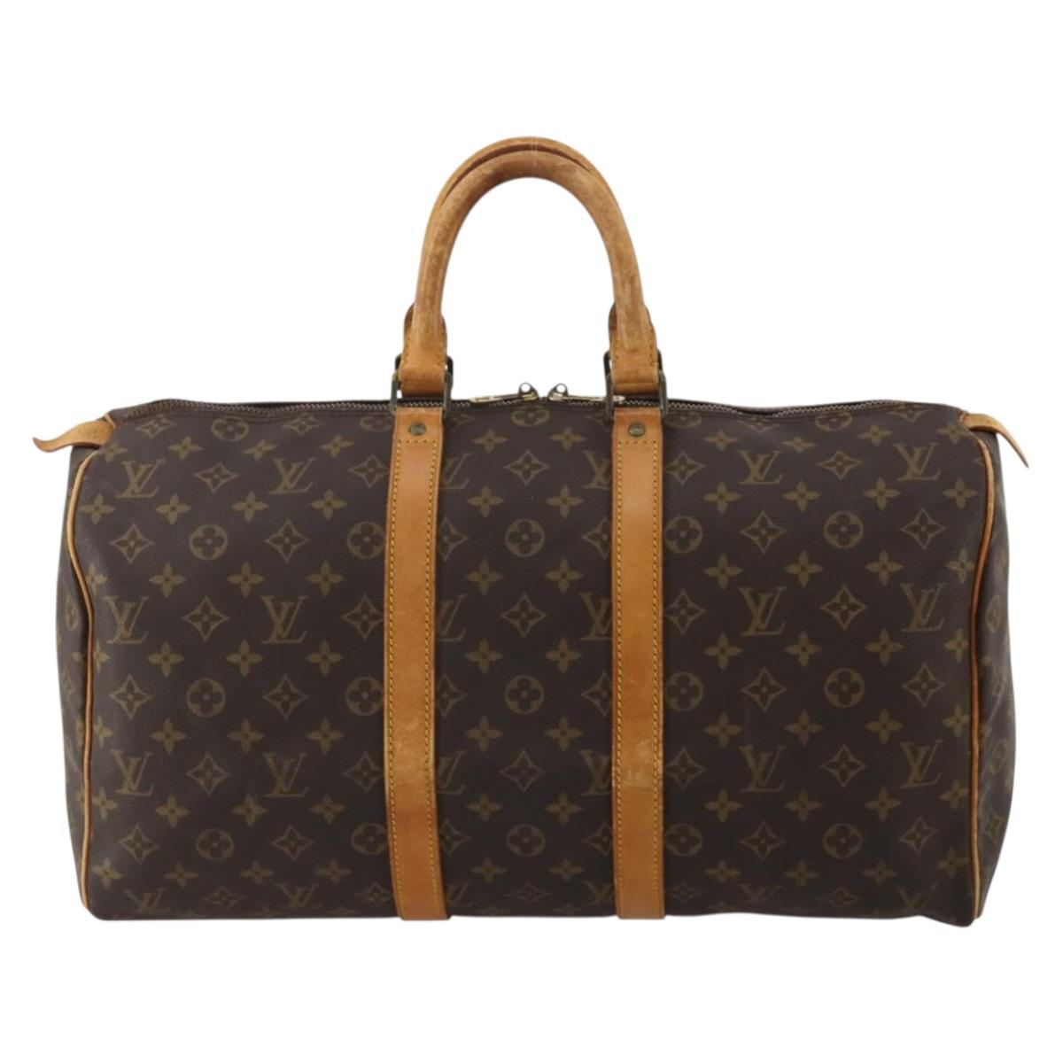 LOUIS VUITTON Monogram Keepall 45 Boston Bag M41428 LV Auth 190104
