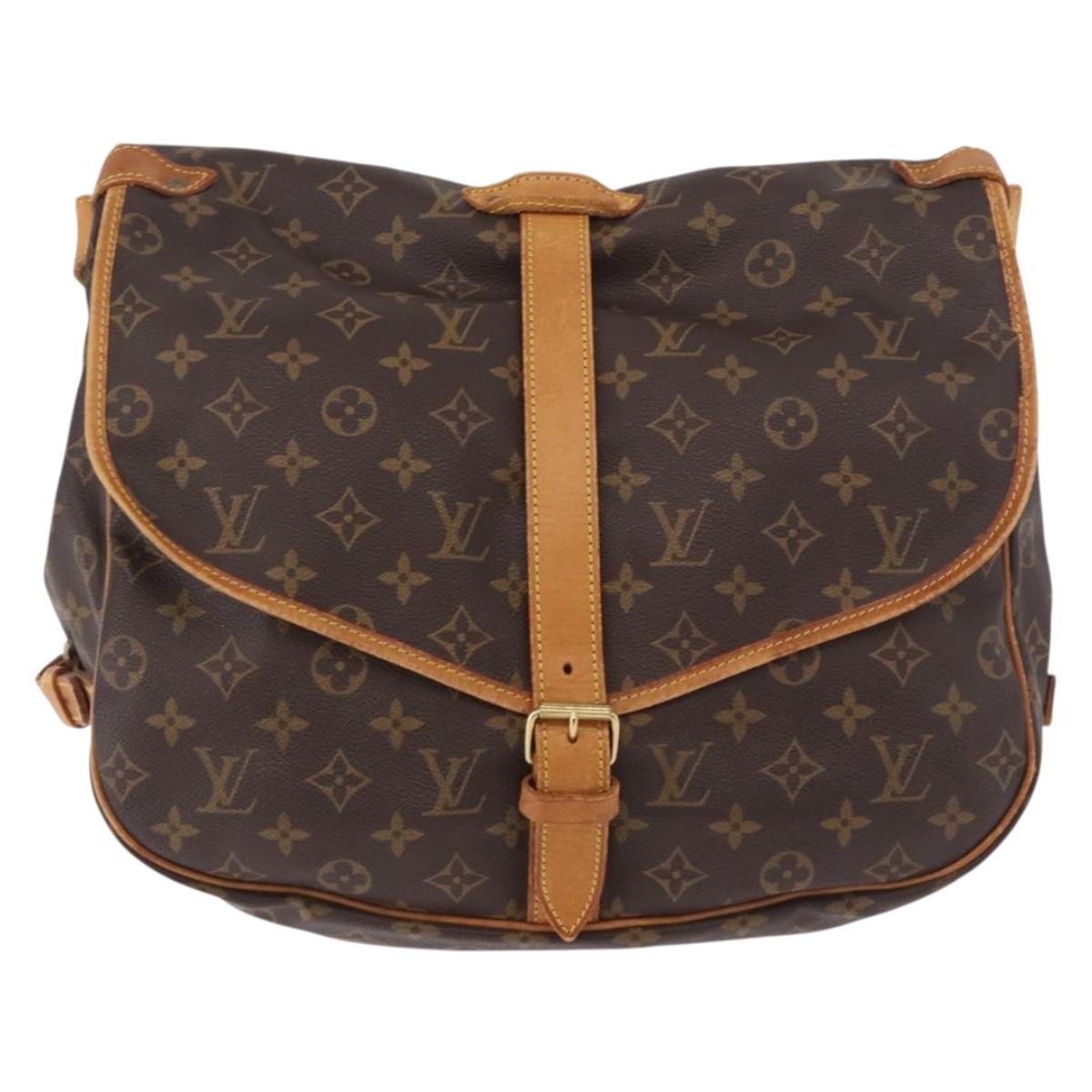 LOUIS VUITTON Monogram Saumur 35 Shoulder Bag M42254 LV Auth 190105A
