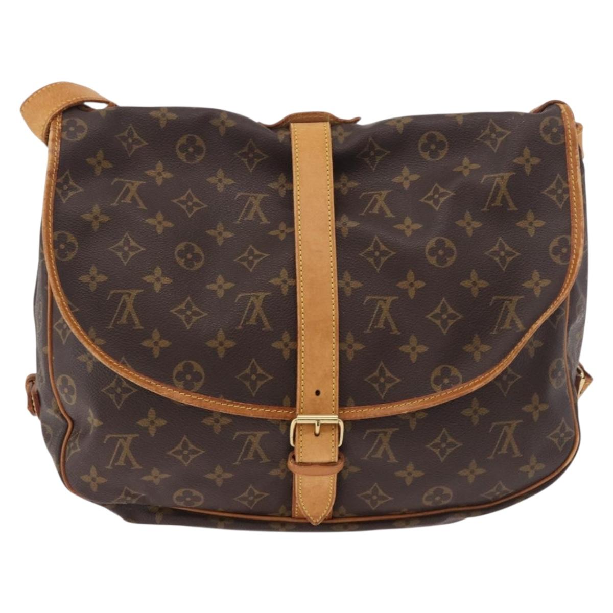 LOUIS VUITTON Monogram Saumur 35 Shoulder Bag M42254 LV Auth 190105A