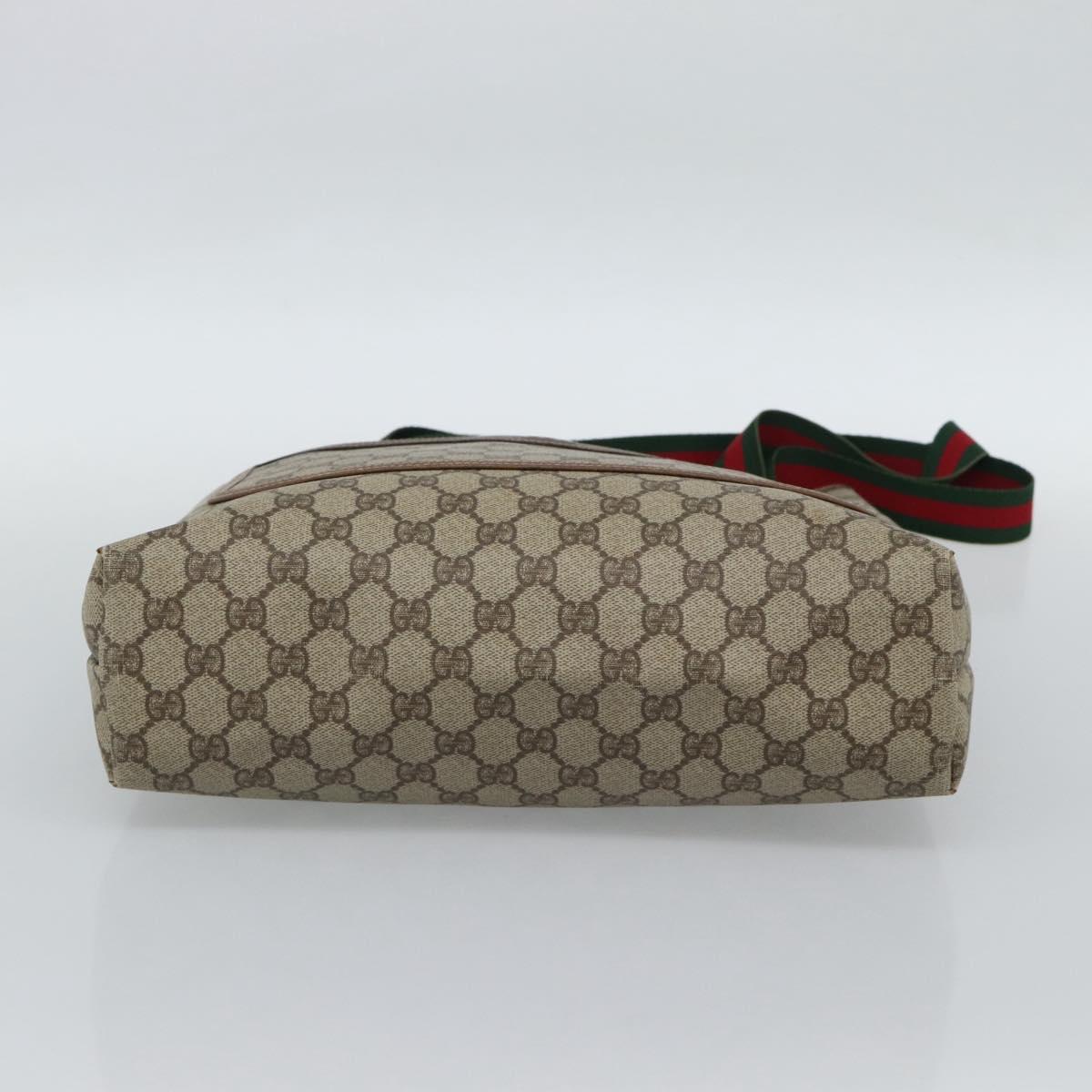 GUCCI GG Supreme Web Sherry Line Tote Bag PVC Beige Red 002 58 6487 Auth 190108