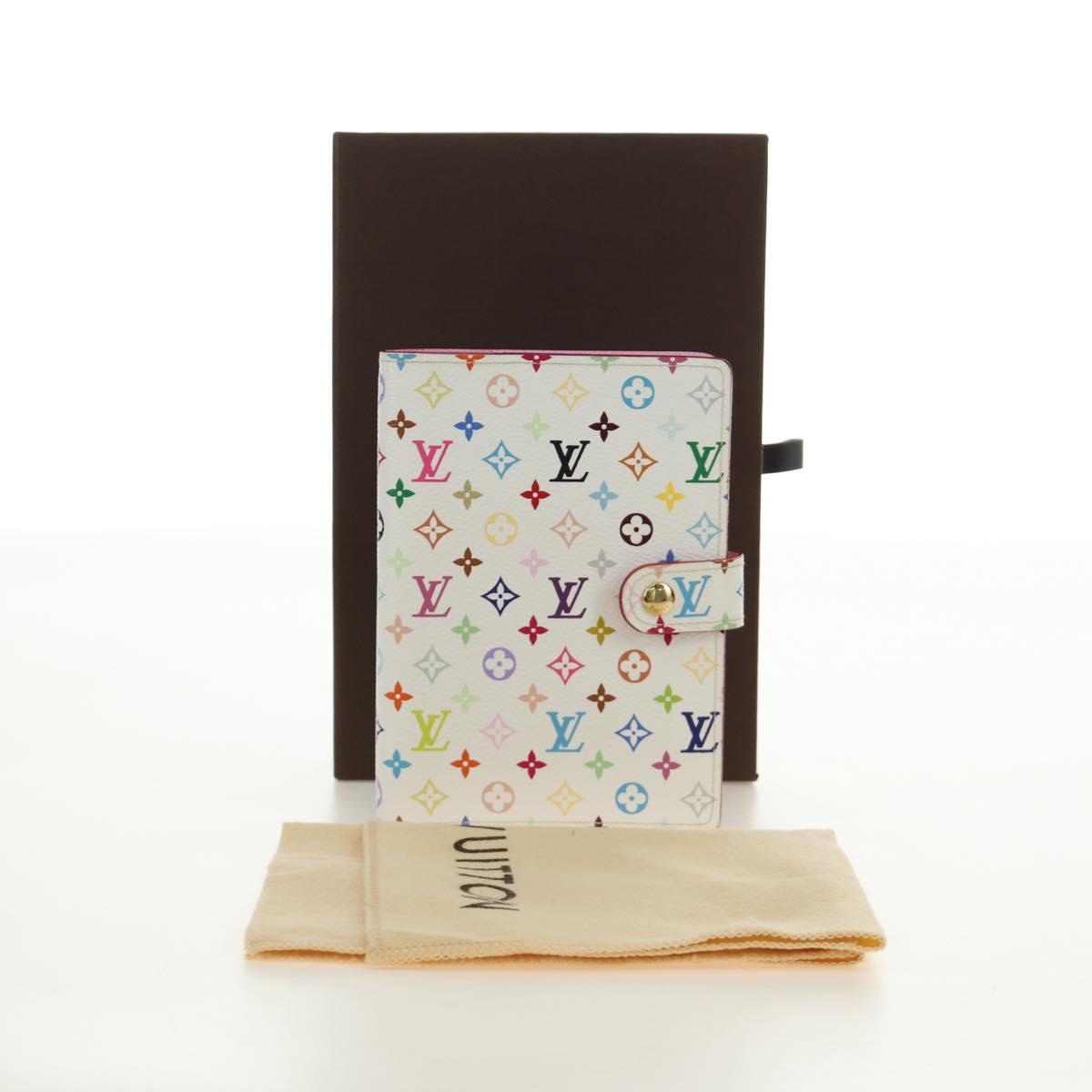 LOUIS VUITTON Monogram Multicolor Agenda PM Cover White R21074 LV Auth 190110M