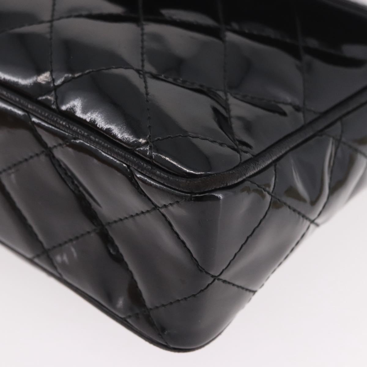 CHANEL Matelasse Chain Shoulder Bag Patent leather Black Gold CC Auth 190111A