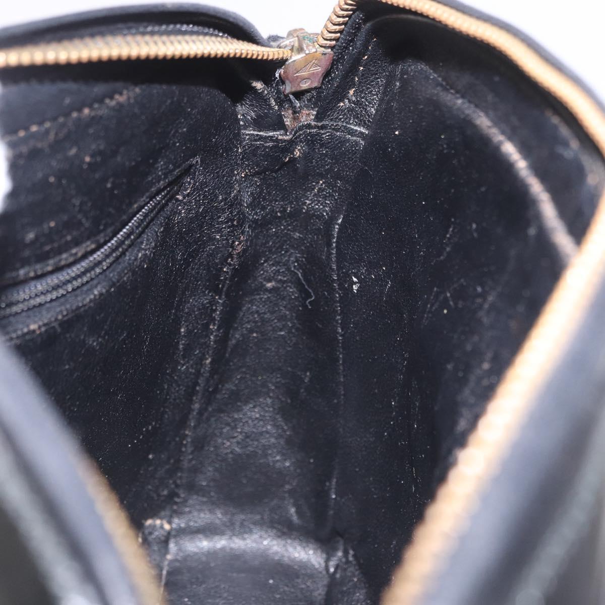 CHANEL Matelasse Chain Shoulder Bag Patent leather Black Gold CC Auth 190111A