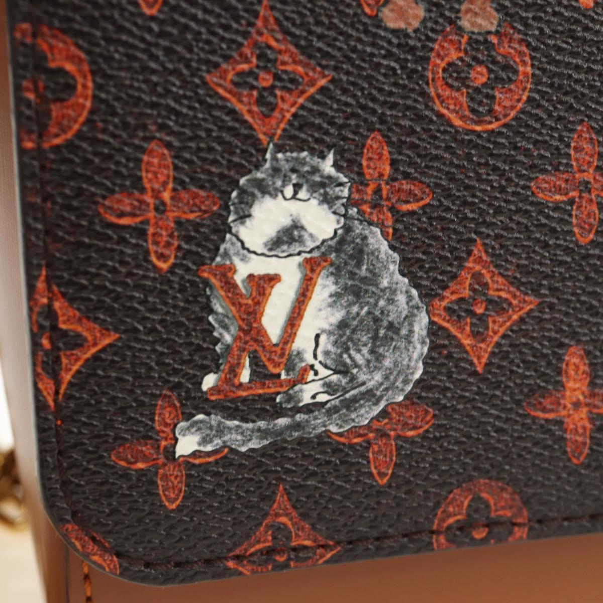 LOUIS VUITTON Catgram Sac Twist MM Shoulder Bag Marron M44408 LV Auth 190114SAM