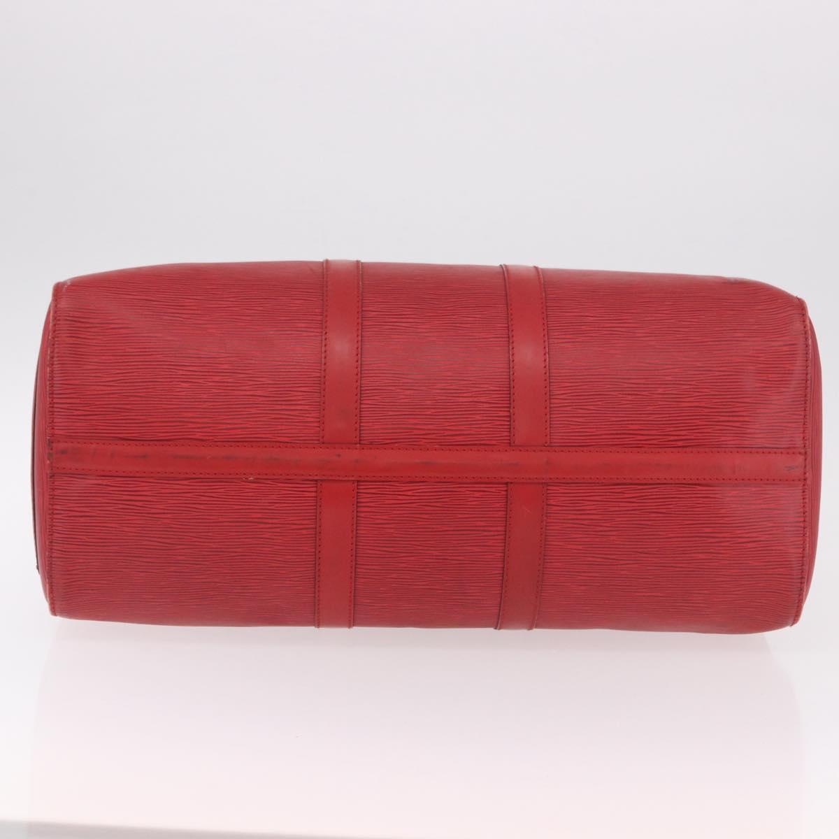 LOUIS VUITTON Epi Keepall 50 Boston Bag Red M42967 LV Auth 190116A
