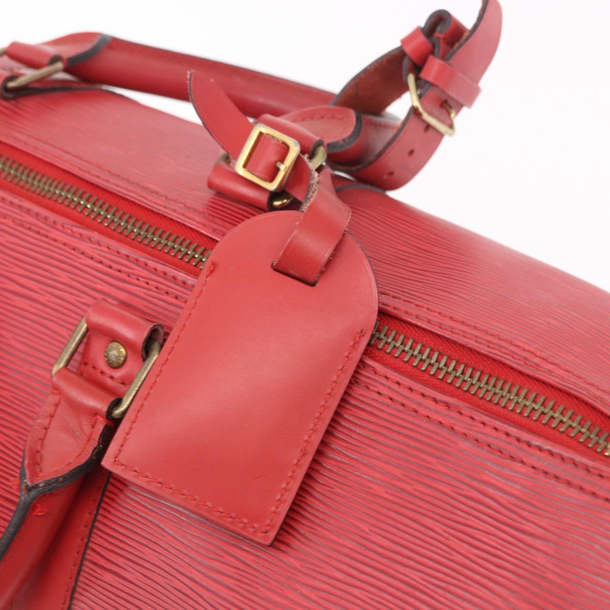 LOUIS VUITTON Epi Keepall 50 Boston Bag Red M42967 LV Auth 190116A
