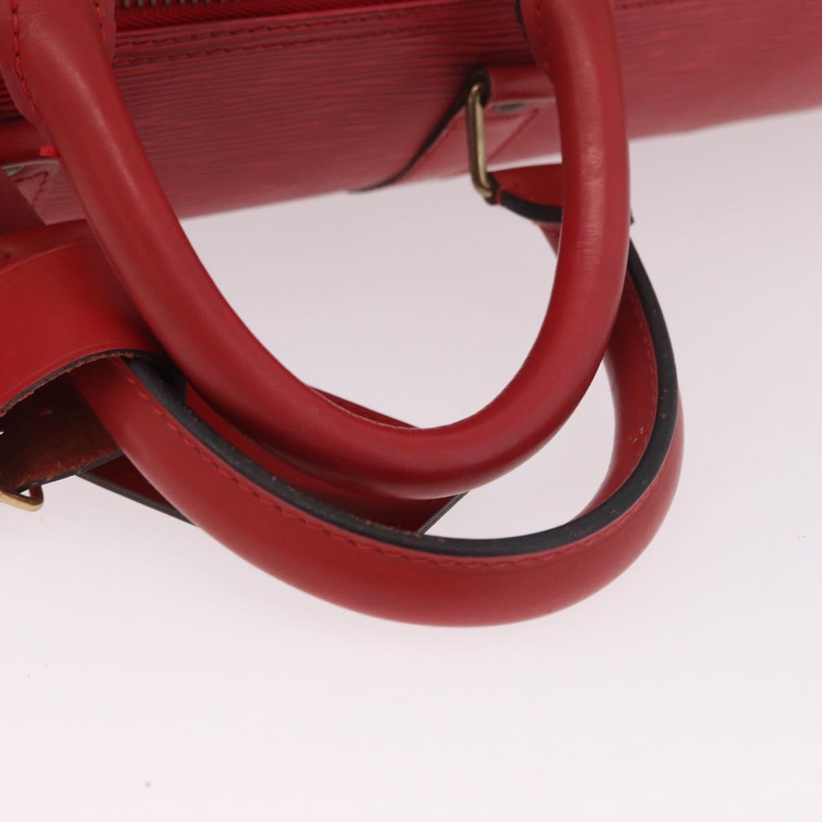 LOUIS VUITTON Epi Keepall 50 Boston Bag Red M42967 LV Auth 190116A