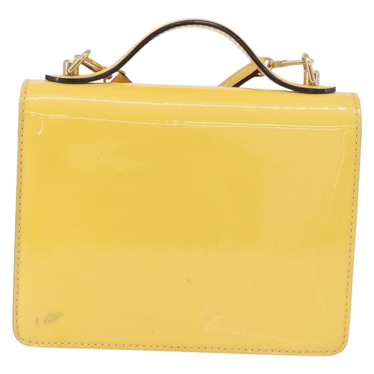 LOUIS VUITTON Monogram Vernis Monceau BB Hand Bag 2way Yellow LV Auth 190117A
