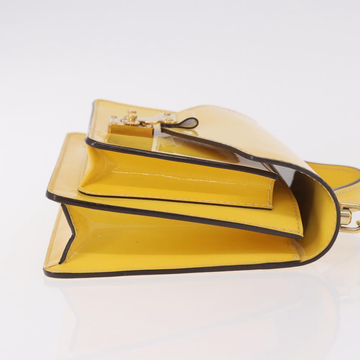 LOUIS VUITTON Monogram Vernis Monceau BB Hand Bag 2way Yellow LV Auth 190117A