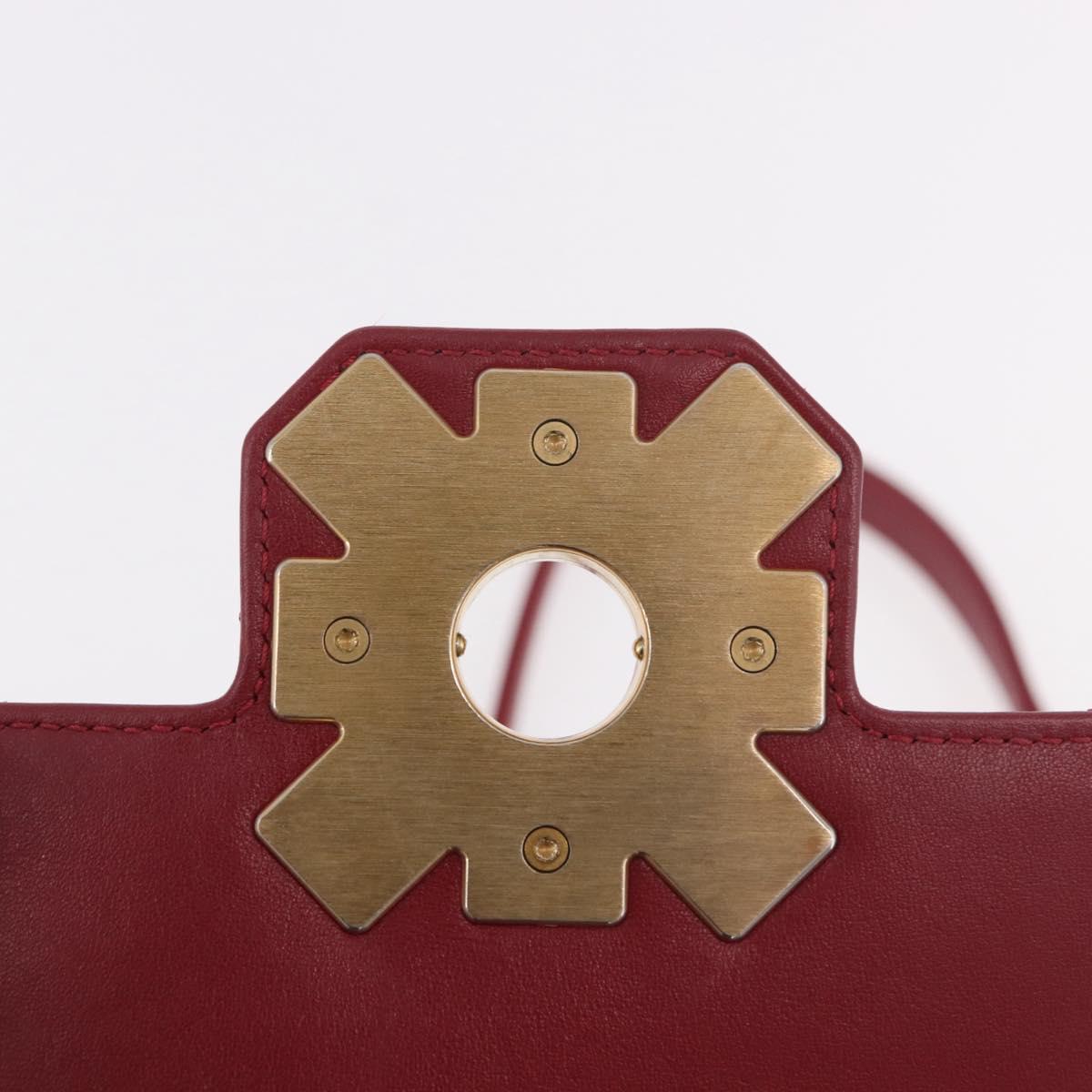 CHANEL Matelasse Chain Shoulder Bag Lamb Skin Red Gold CC Auth 190119SAM