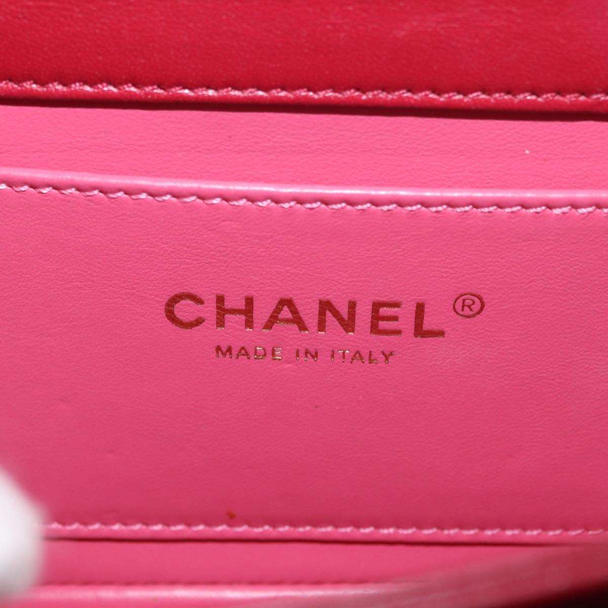 CHANEL Matelasse Chain Shoulder Bag Lamb Skin Red Gold CC Auth 190119SAM