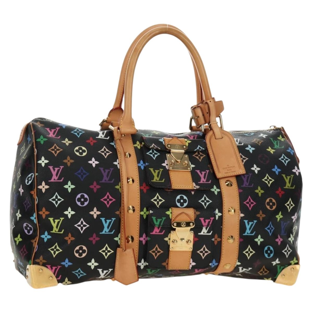 LOUIS VUITTON Monogram Multicolor Keepall 45 Bag Black M92640 LV Auth 190120SM