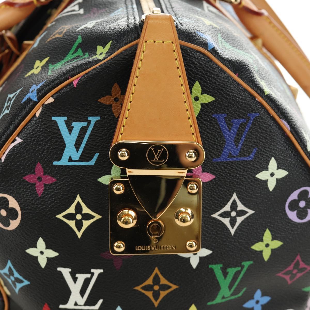 LOUIS VUITTON Monogram Multicolor Keepall 45 Bag Black M92640 LV Auth 190120SM