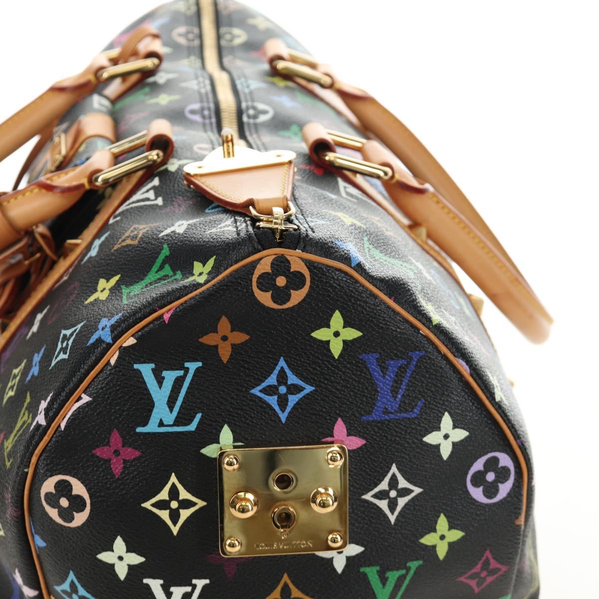 LOUIS VUITTON Monogram Multicolor Keepall 45 Bag Black M92640 LV Auth 190120SM