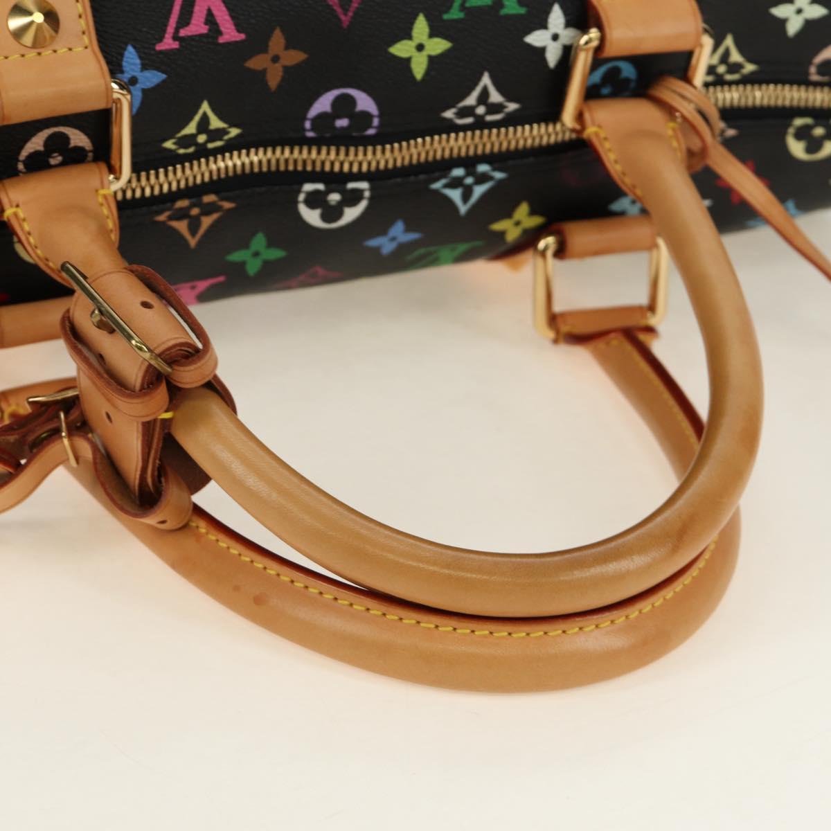 LOUIS VUITTON Monogram Multicolor Keepall 45 Bag Black M92640 LV Auth 190120SM