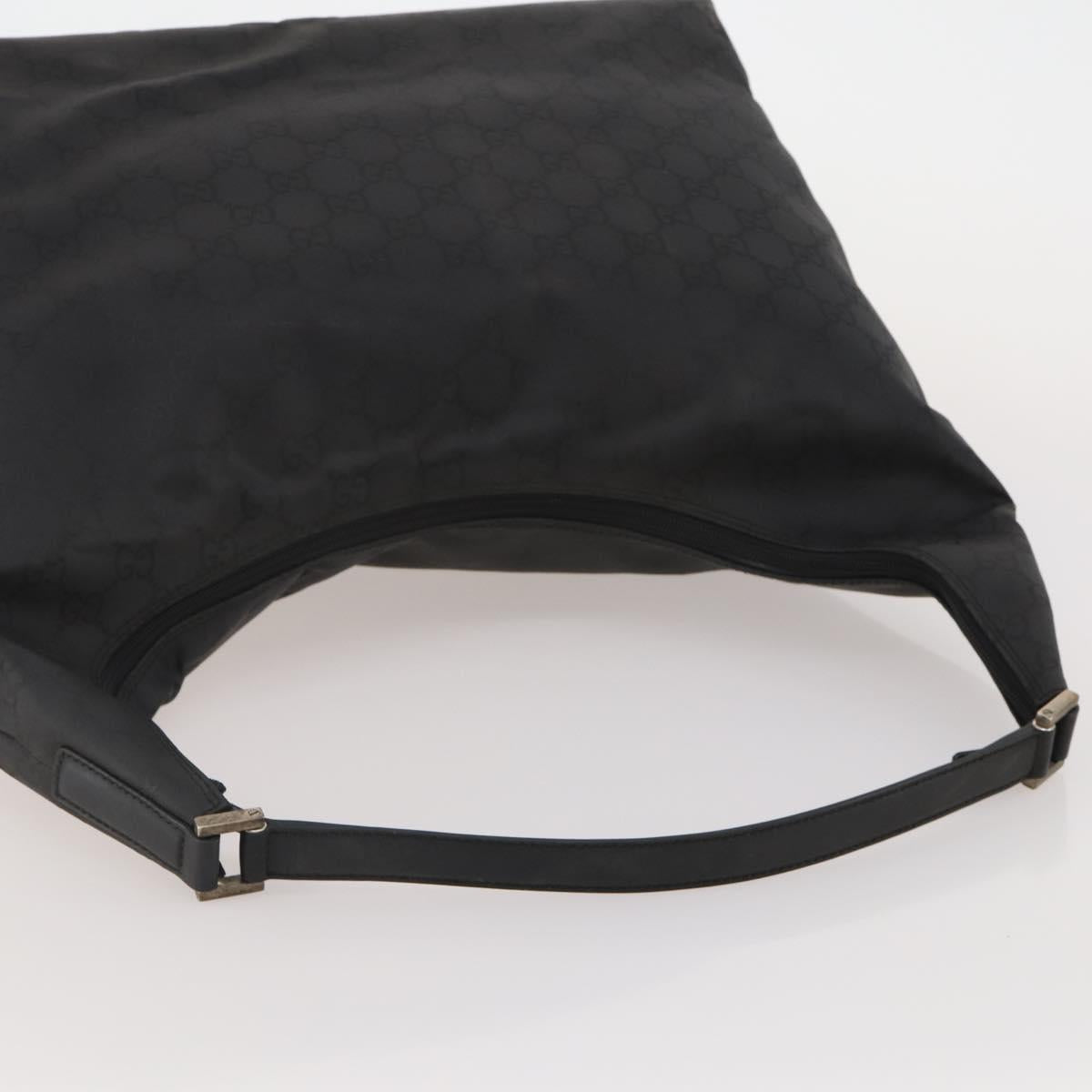 GUCCI GG Canvas Shoulder Bag Nylon Black Silver 012 0384 8 Auth 190125