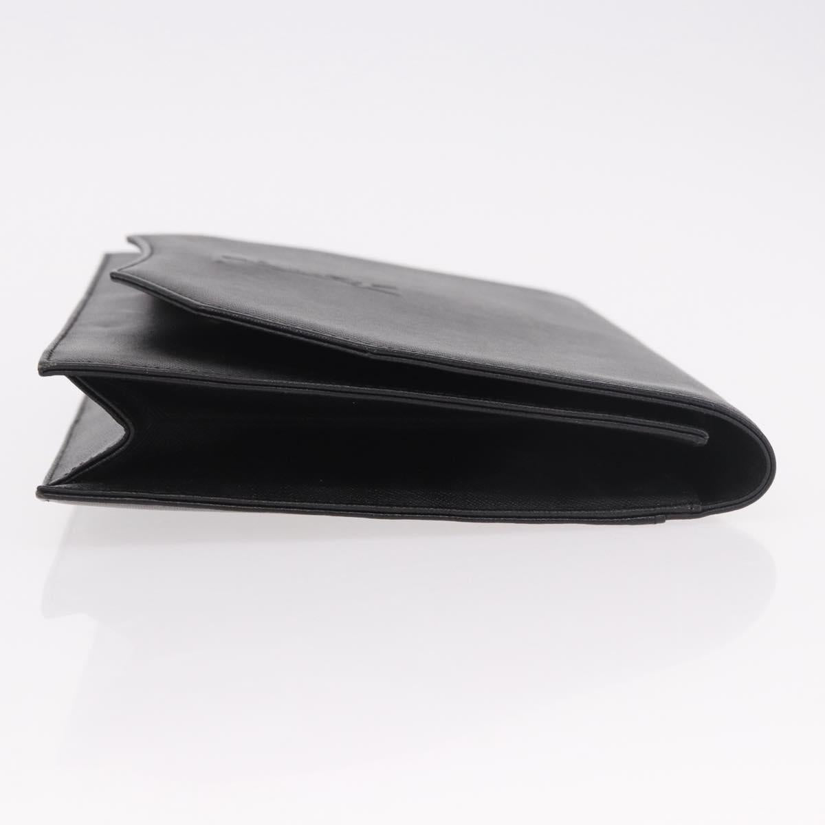 SAINT LAURENT Clutch Bag Leather Black Gold Auth 190126A