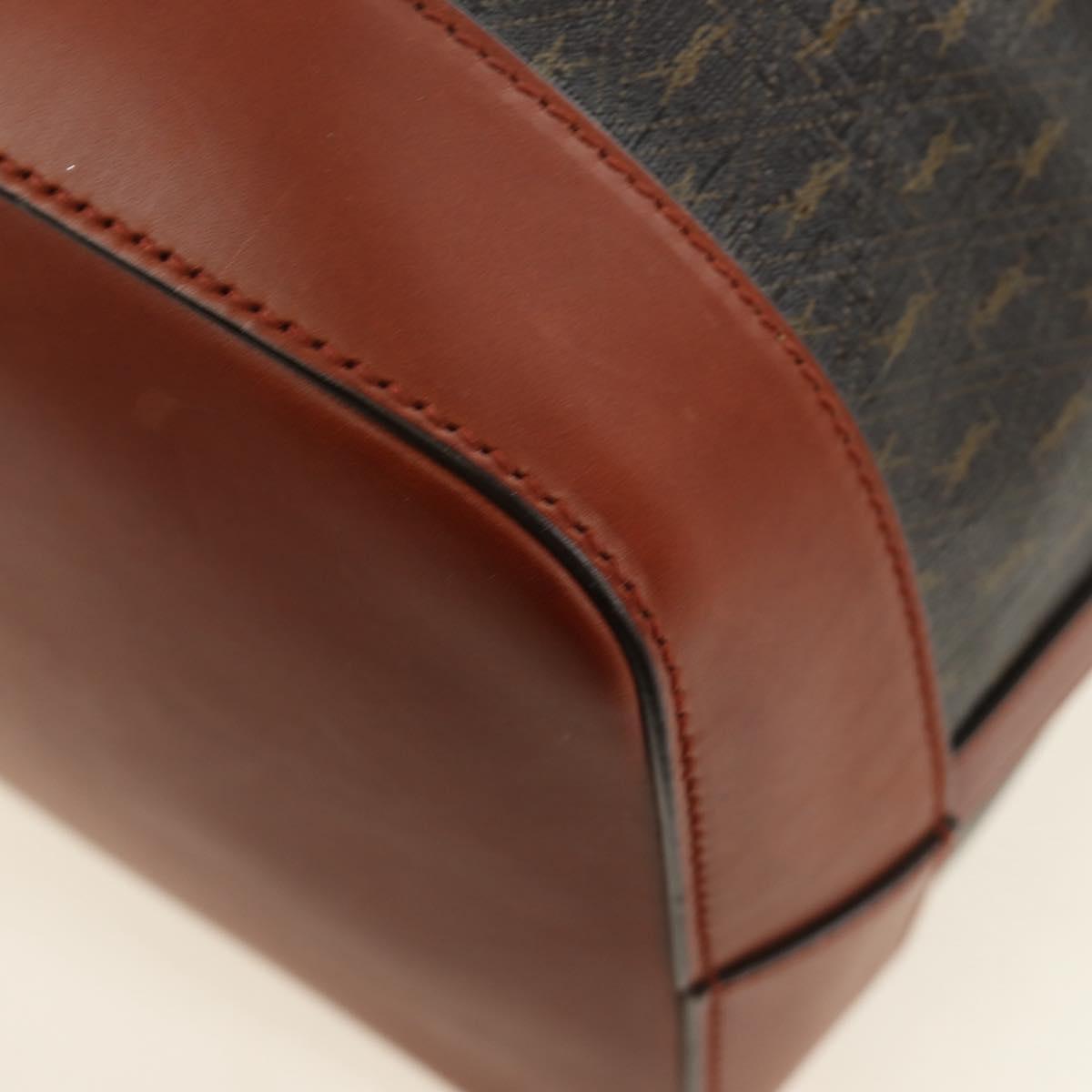 SAINT LAURENT Le Monogram Bucket Bag PVC Leather Brown Gold Auth 190129SAM