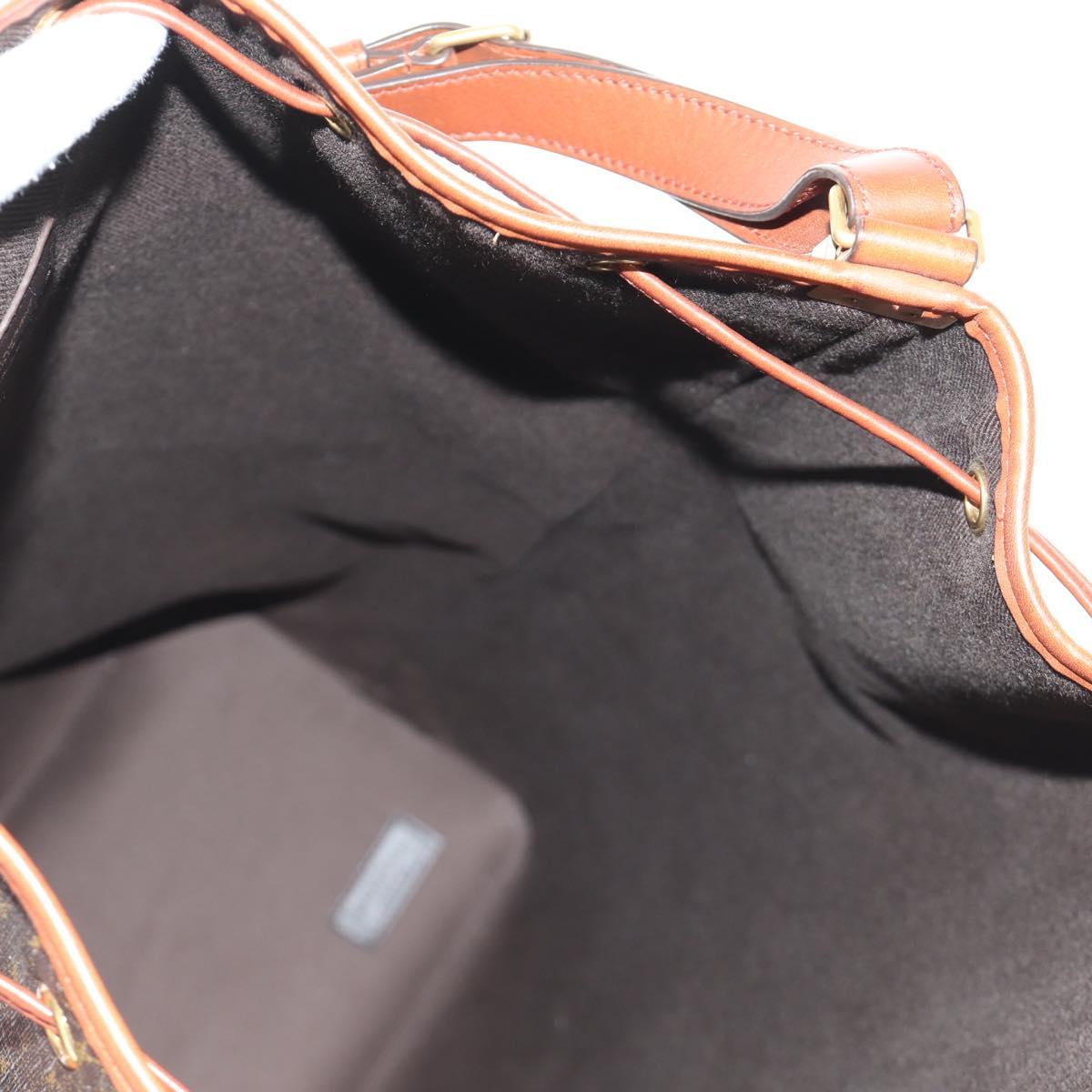 SAINT LAURENT Le Monogram Bucket Bag PVC Leather Brown Gold Auth 190129SAM