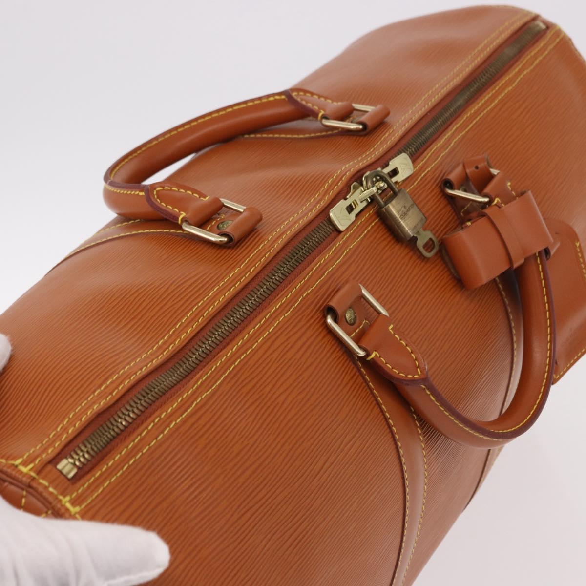 LOUIS VUITTON Epi Keepall 50 Boston Bag Brown M42968 LV Auth 190130SAV