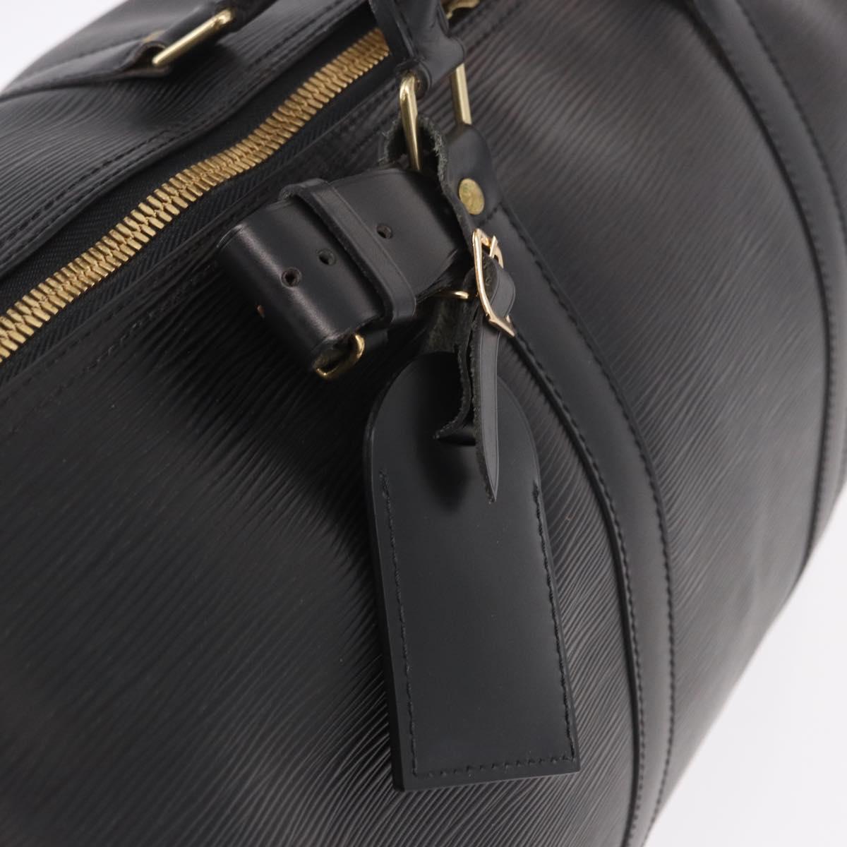 LOUIS VUITTON Epi Keepall 50 Boston Bag Black M42962 LV Auth 190131SAV