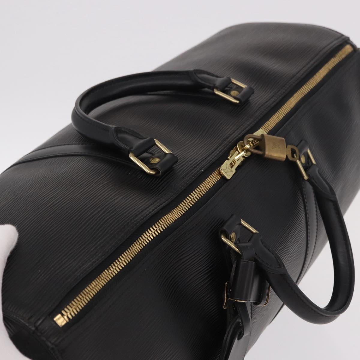 LOUIS VUITTON Epi Keepall 50 Boston Bag Black M42962 LV Auth 190131SAV
