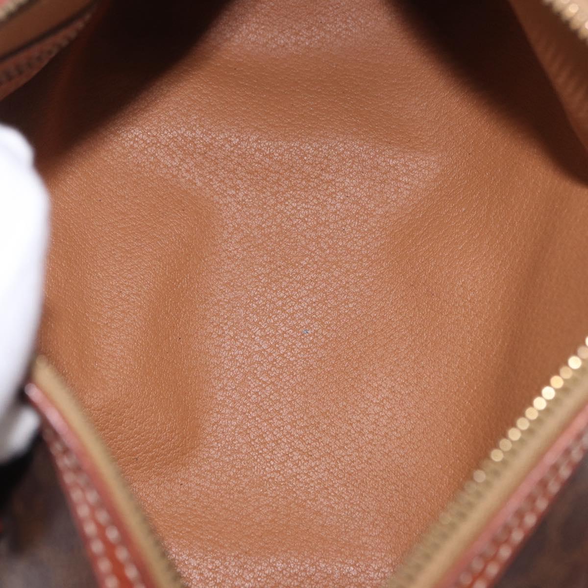 CELINE Macadam Canvas Hand Bag PVC Leather Brown Gold Auth 190132A