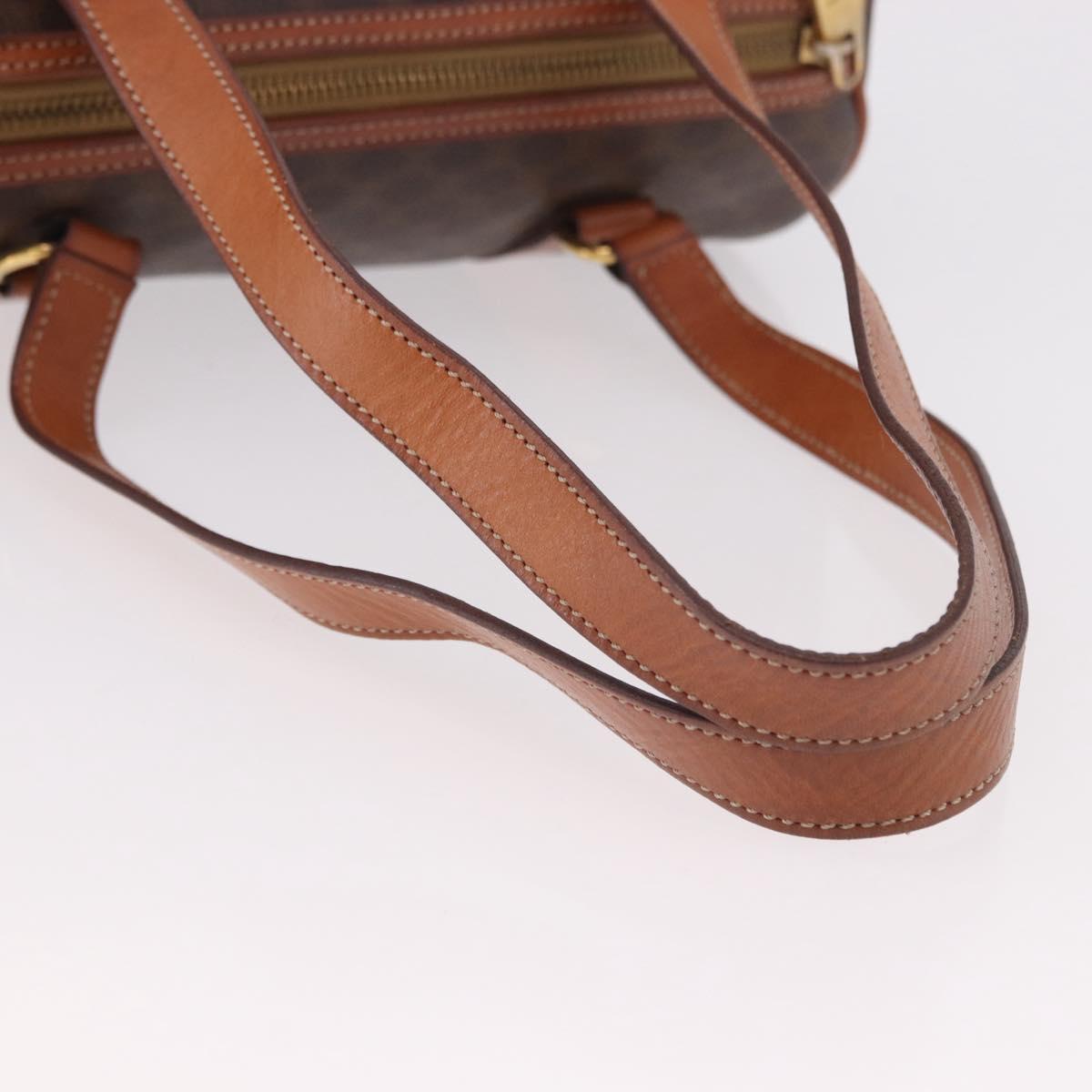 CELINE Macadam Canvas Hand Bag PVC Leather Brown Gold Auth 190132A