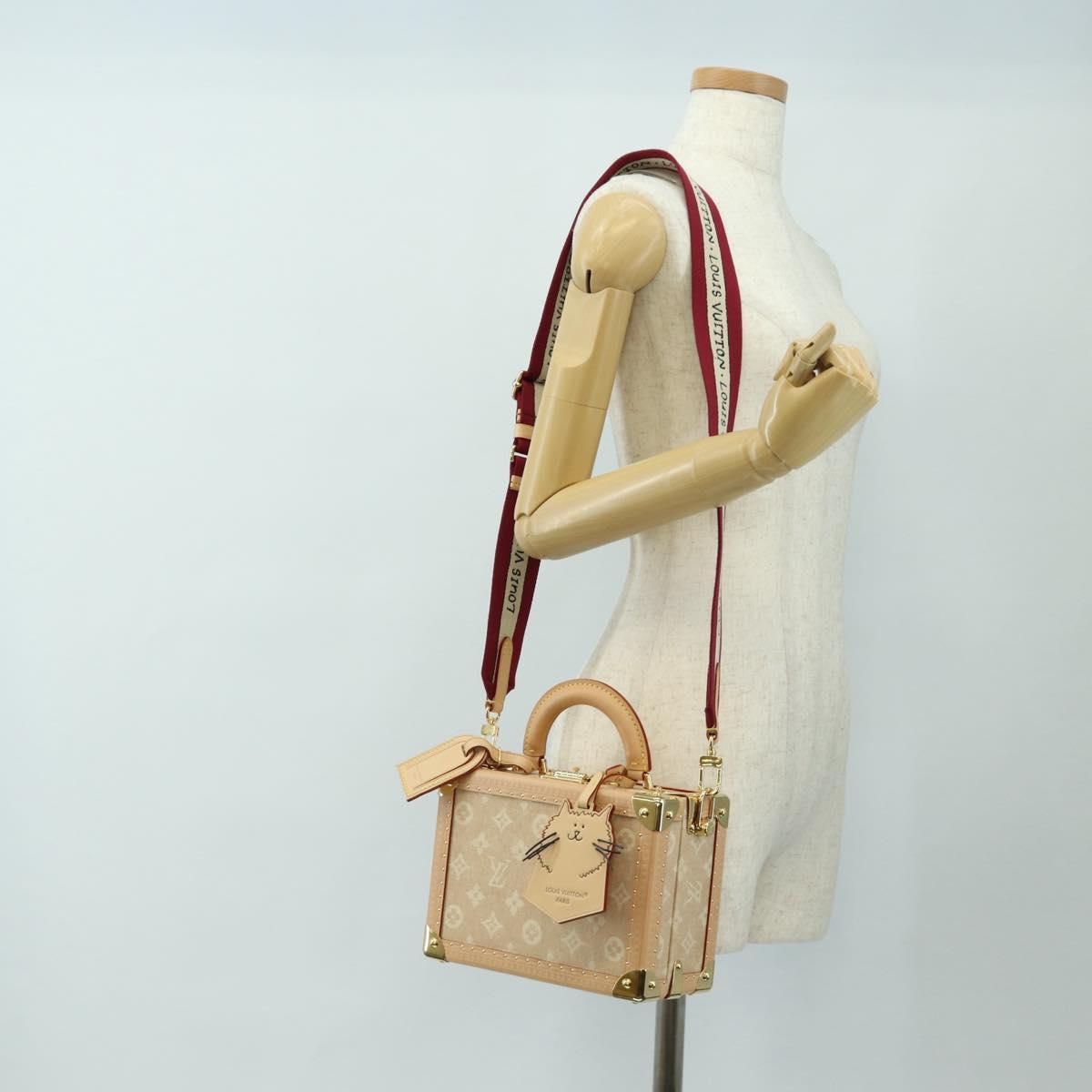 LOUIS VUITTON Miaowgram Petite Vallees Hand Bag Beige M14592 LV Auth 190136SM