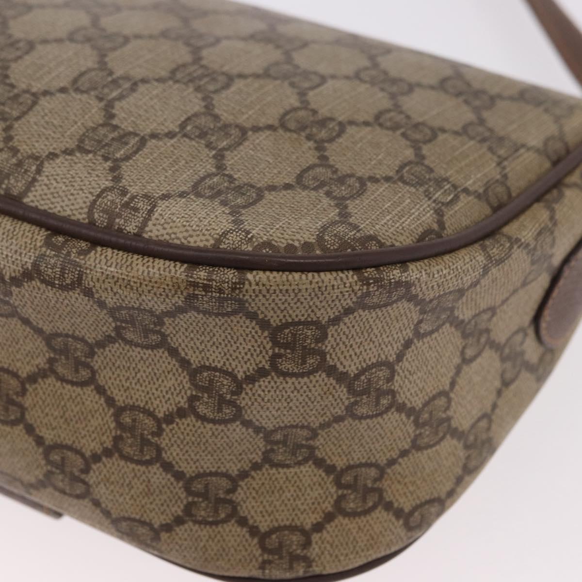 GUCCI GG Supreme Web Sherry Line Bag PVC Beige Gold 89 02 032 Auth 190150