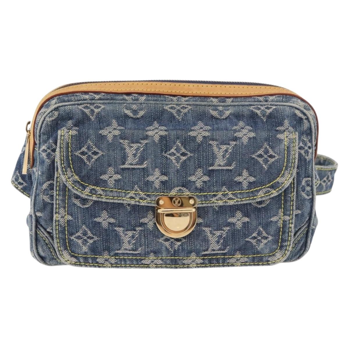 LOUIS VUITTON Monogram Denim Bum Bag Body Bag Blue M95347 LV Auth 190155SAV