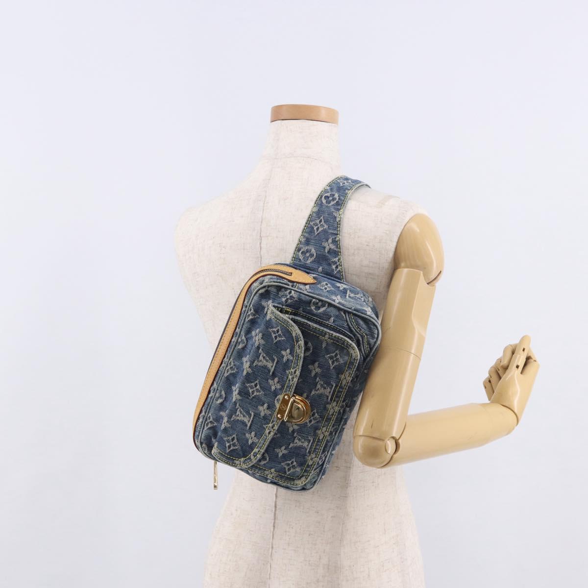 LOUIS VUITTON Monogram Denim Bum Bag Body Bag Blue M95347 LV Auth 190155SAV