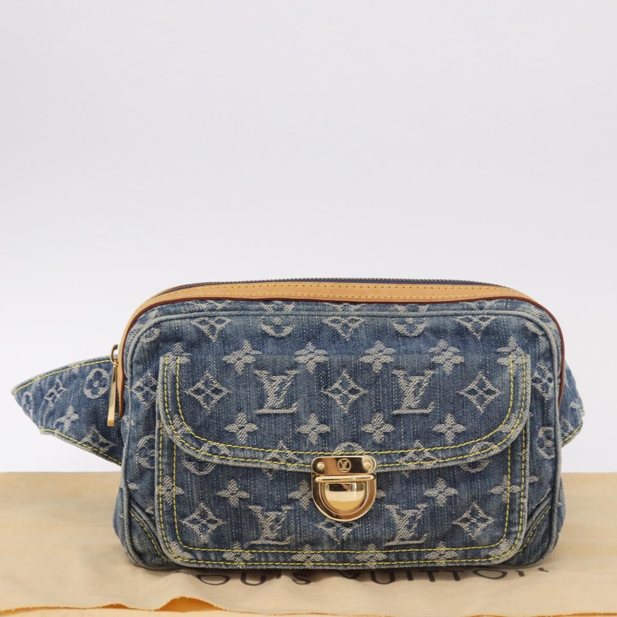 LOUIS VUITTON Monogram Denim Bum Bag Body Bag Blue M95347 LV Auth 190155SAV