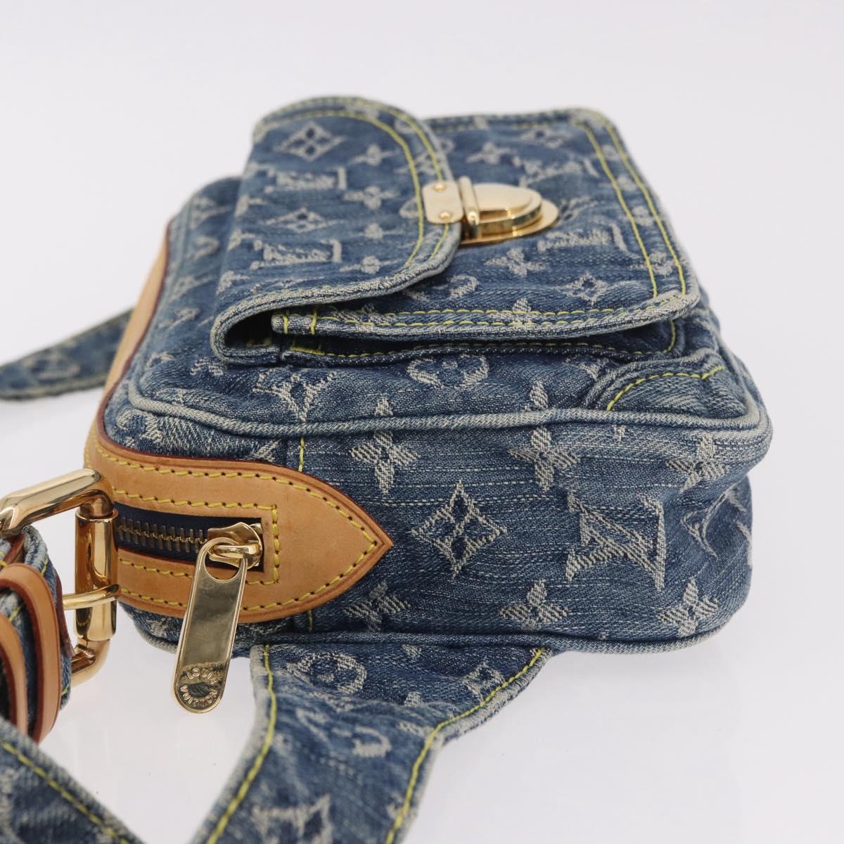 LOUIS VUITTON Monogram Denim Bum Bag Body Bag Blue M95347 LV Auth 190155SAV