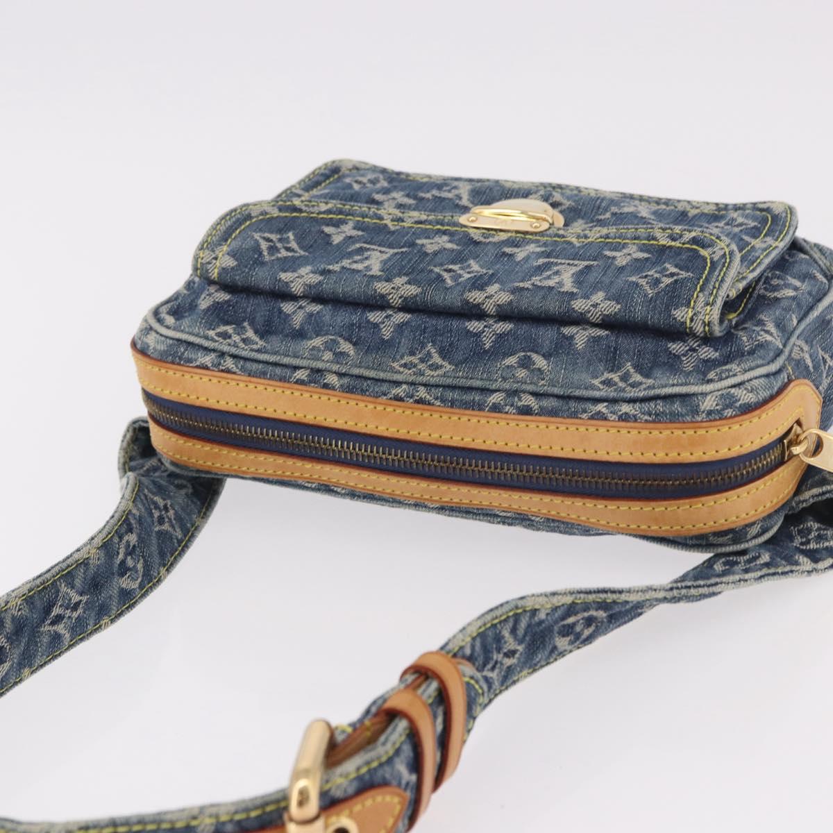 LOUIS VUITTON Monogram Denim Bum Bag Body Bag Blue M95347 LV Auth 190155SAV
