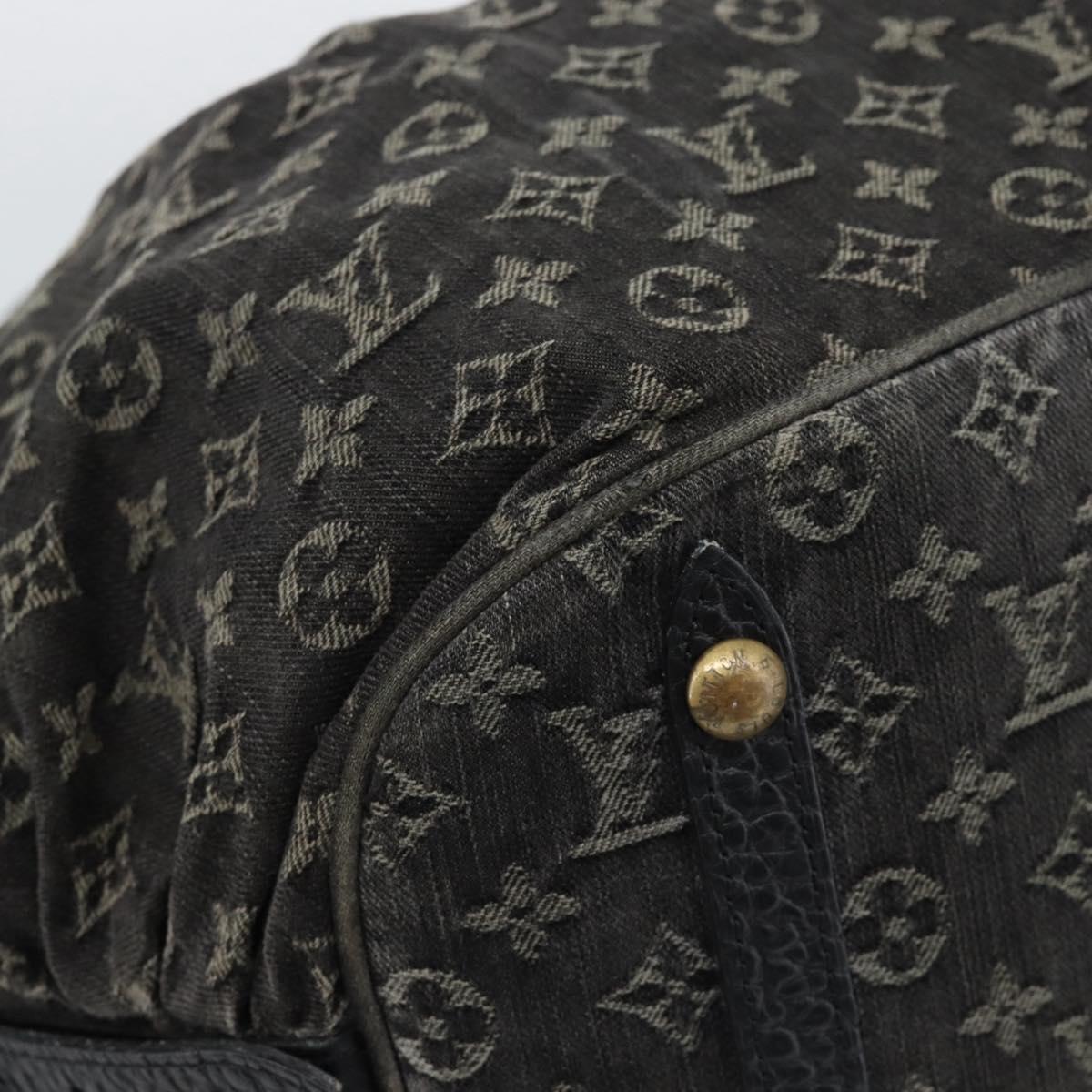 LOUIS VUITTON Monogram Denim XL Hand Bag Black M95510 LV Auth 190157SAV