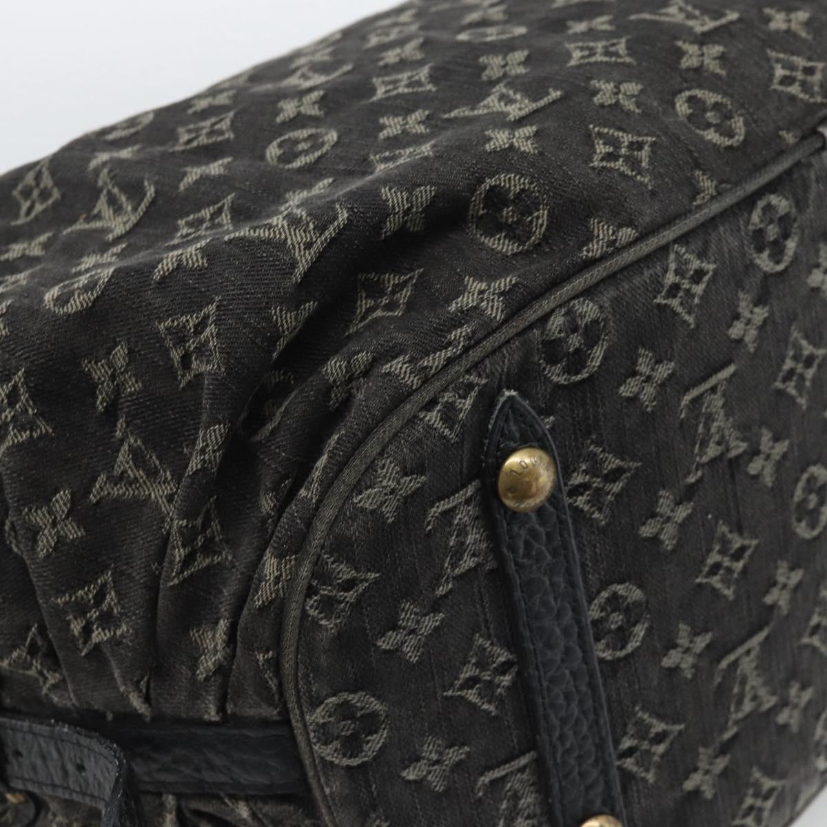 LOUIS VUITTON Monogram Denim XL Hand Bag Black M95510 LV Auth 190157SAV