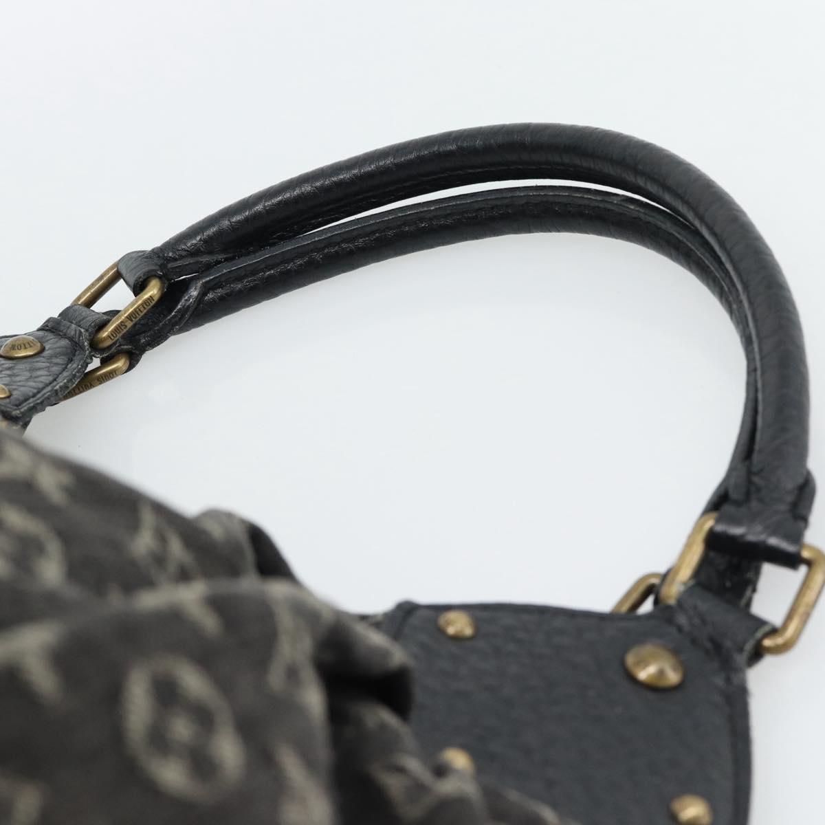 LOUIS VUITTON Monogram Denim XL Hand Bag Black M95510 LV Auth 190157SAV