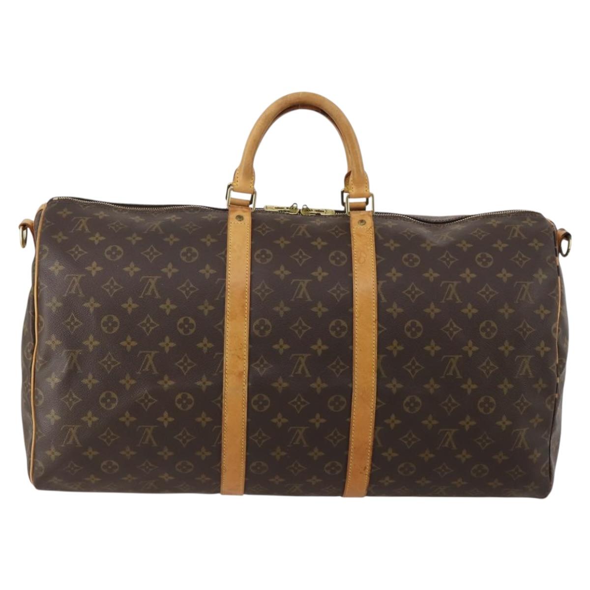 LOUIS VUITTON Monogram Keepall Bandouliere 55 Boston Bag M41414 LV Auth 190165