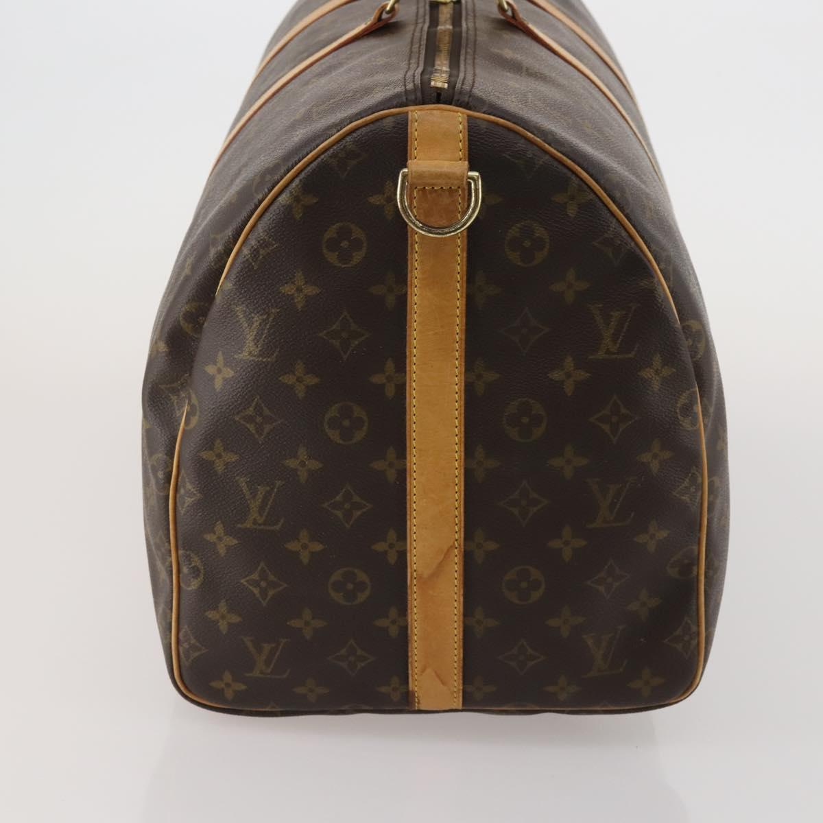 LOUIS VUITTON Monogram Keepall Bandouliere 55 Boston Bag M41414 LV Auth 190165