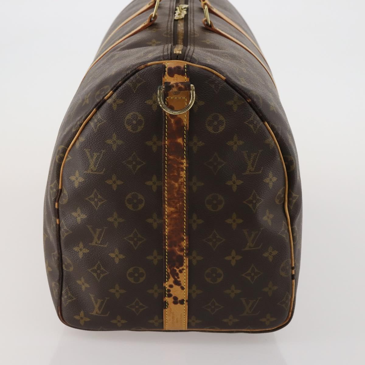 LOUIS VUITTON Monogram Keepall Bandouliere 55 Boston Bag M41414 LV Auth 190165