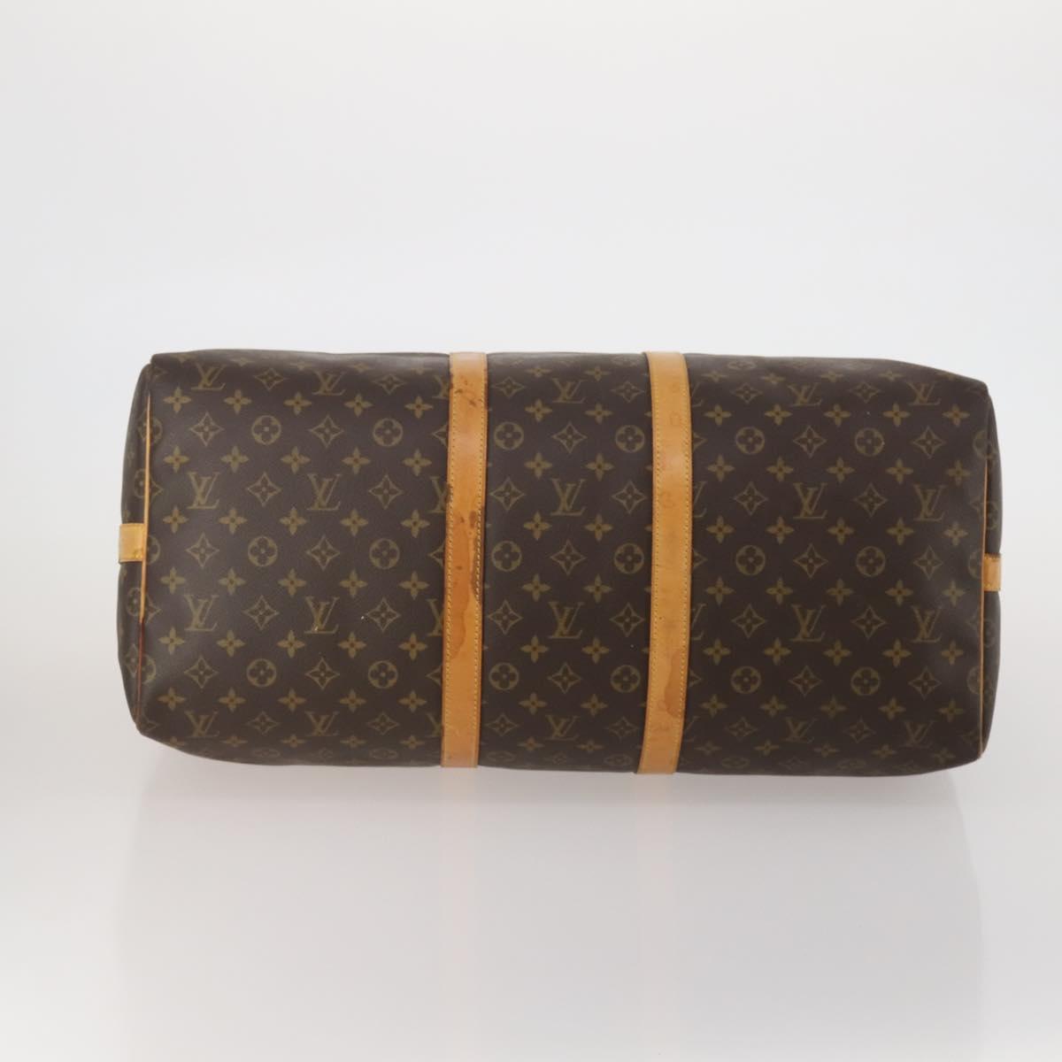 LOUIS VUITTON Monogram Keepall Bandouliere 55 Boston Bag M41414 LV Auth 190165