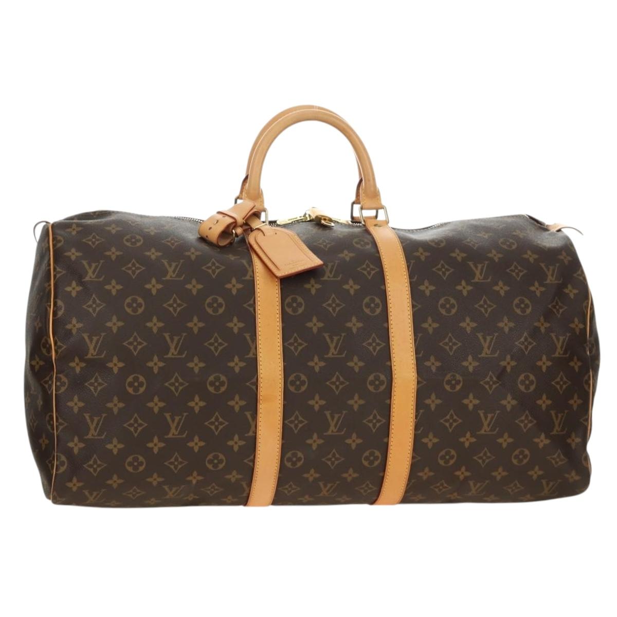 LOUIS VUITTON Monogram Keepall 55 Boston Bag M41424 LV Auth 190169SAV
