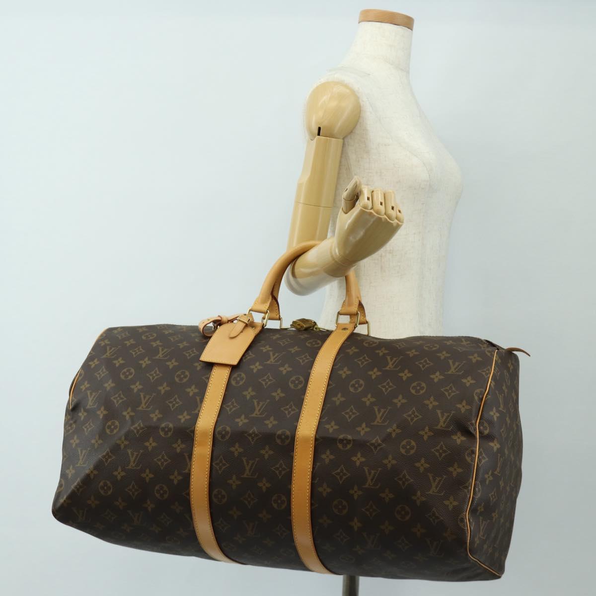 LOUIS VUITTON Monogram Keepall 55 Boston Bag M41424 LV Auth 190169SAV