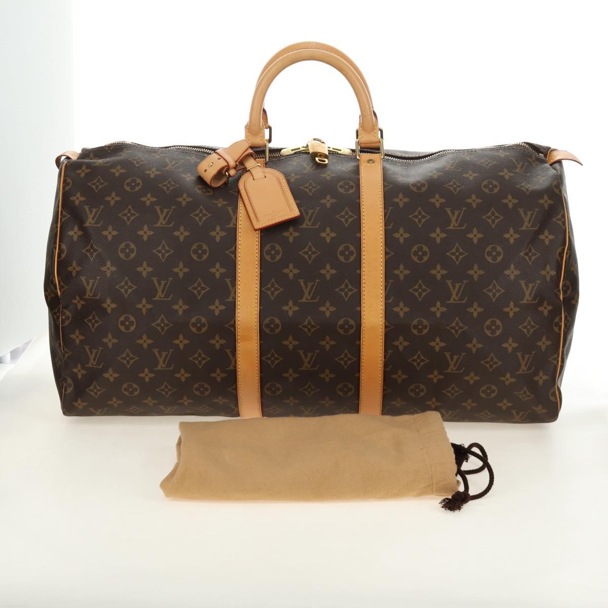 LOUIS VUITTON Monogram Keepall 55 Boston Bag M41424 LV Auth 190169SAV