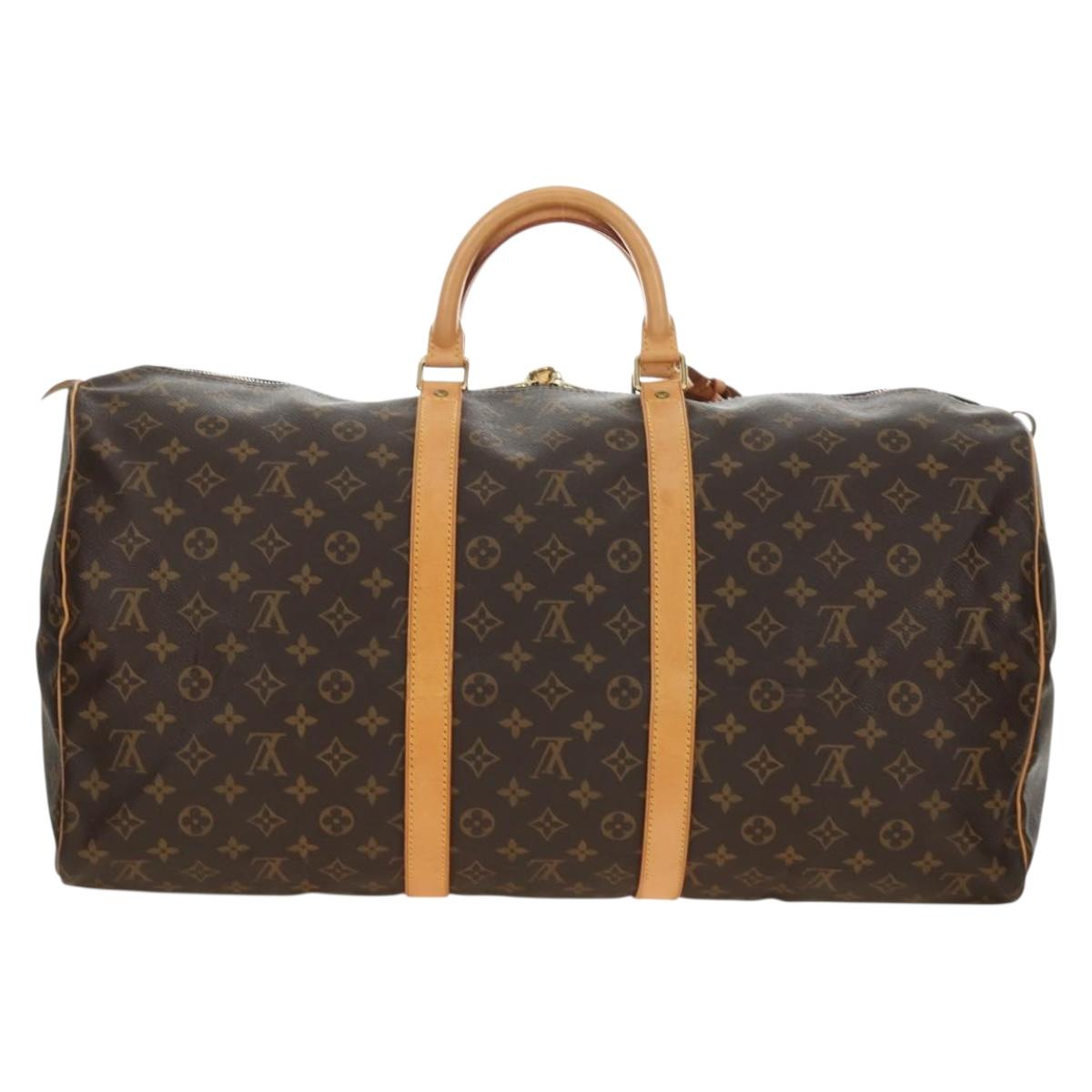 LOUIS VUITTON Monogram Keepall 55 Boston Bag M41424 LV Auth 190169SAV