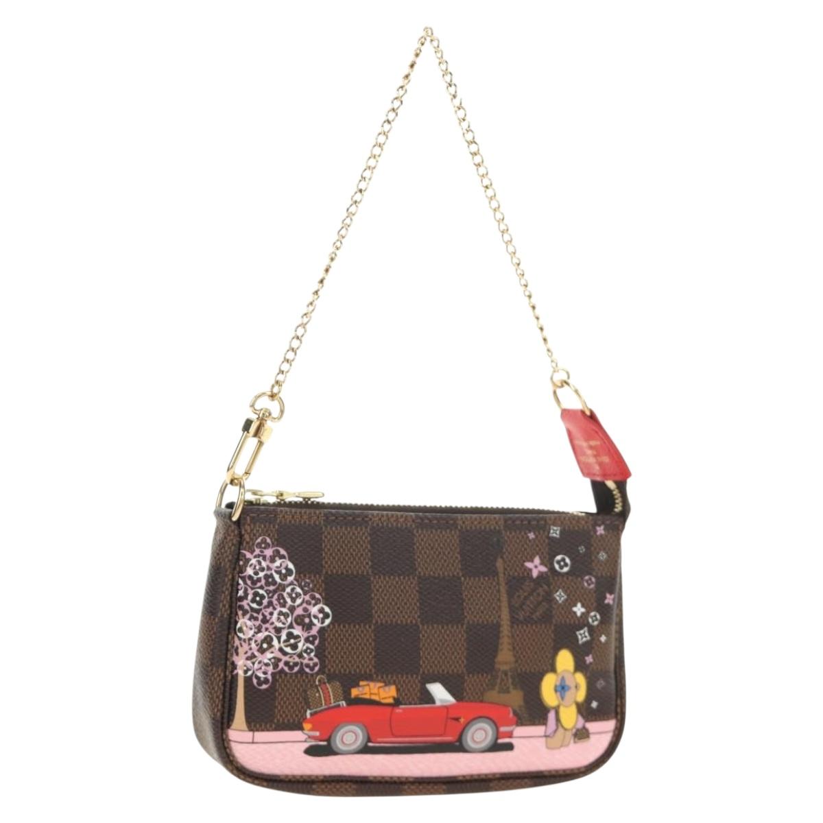 LOUIS VUITTON Damier Ebene Vivienne Mini Pochette Accessoires Auth 190175M