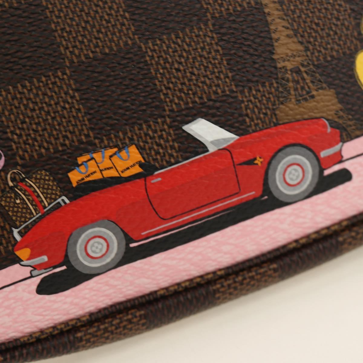 LOUIS VUITTON Damier Ebene Vivienne Mini Pochette Accessoires Auth 190175M